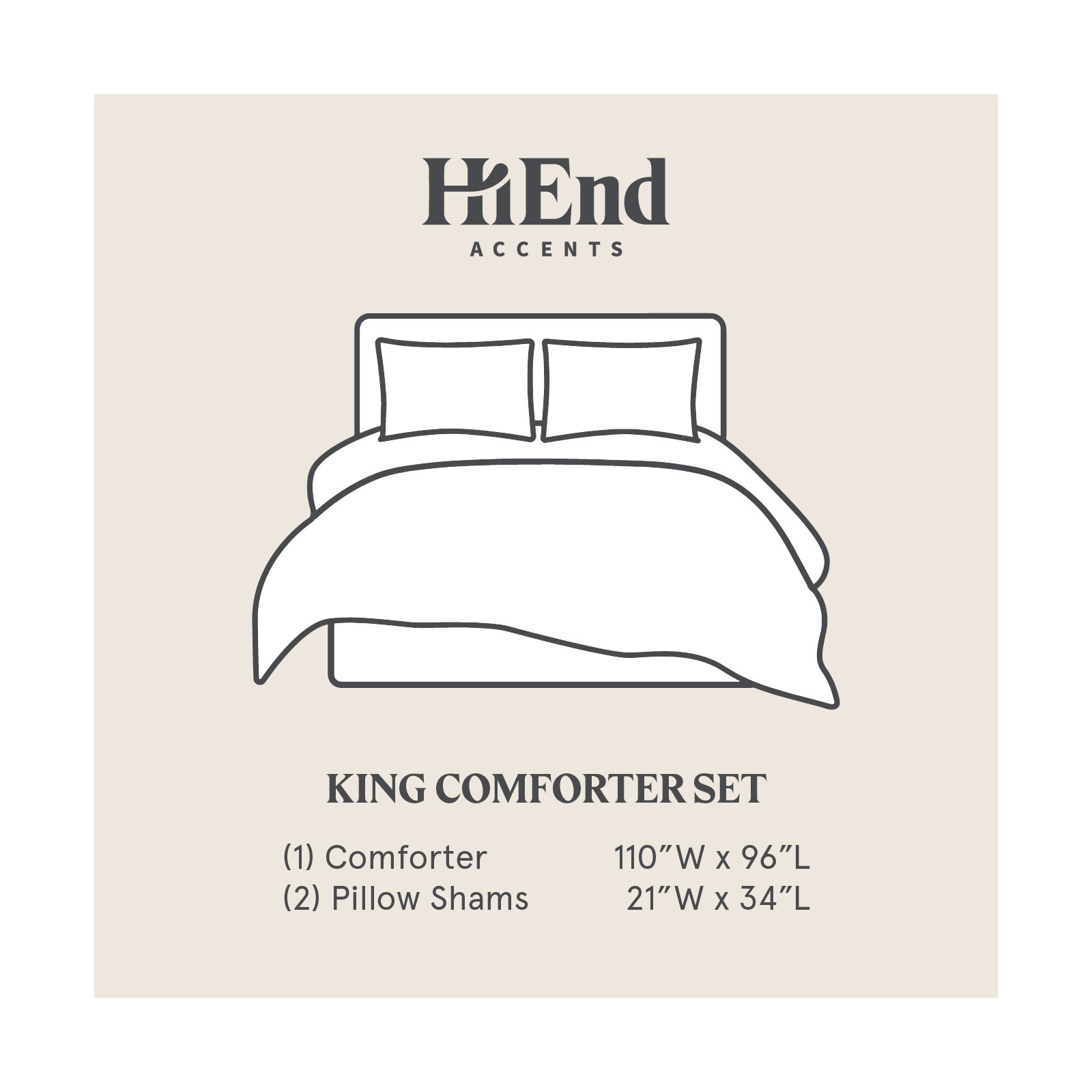 Cotton Voile Classic Casual Modern Rustic Soft And Lightweight Comforter Set, King Comforter + 2 King Shams, Sable