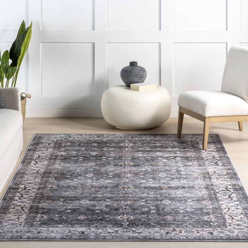 Tapis lavable en machine Amaan SplashGuard Medallion, Rectangle 4pi x 6 pi