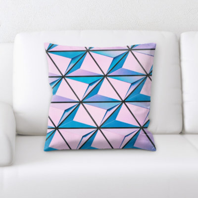 Falk Geometric Faux Leather Throw Pillow