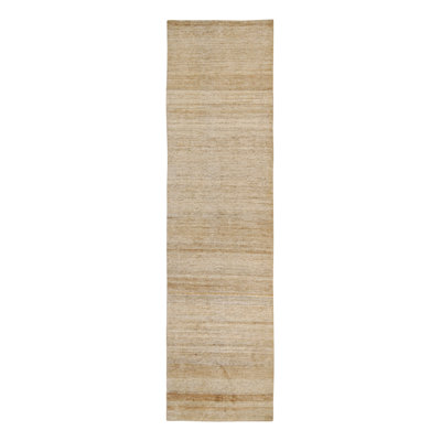 Textural Hand Knotted Wool Striped Area Rug