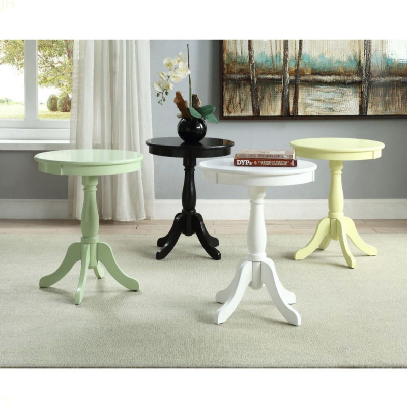 Table d'appoint ronde à piédestal, blanc