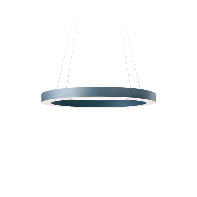 1 - Light LED Pendant, Blue, Matte Black, 2" H x 31.5" W x 31.5" D