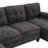 U-Shaped Sectional Sofa 103.5" Chenille Fabric Couch With Dual Chaise Lounges, Storage Pockets And Armrest Pillows For Living Room, Black-2082886984