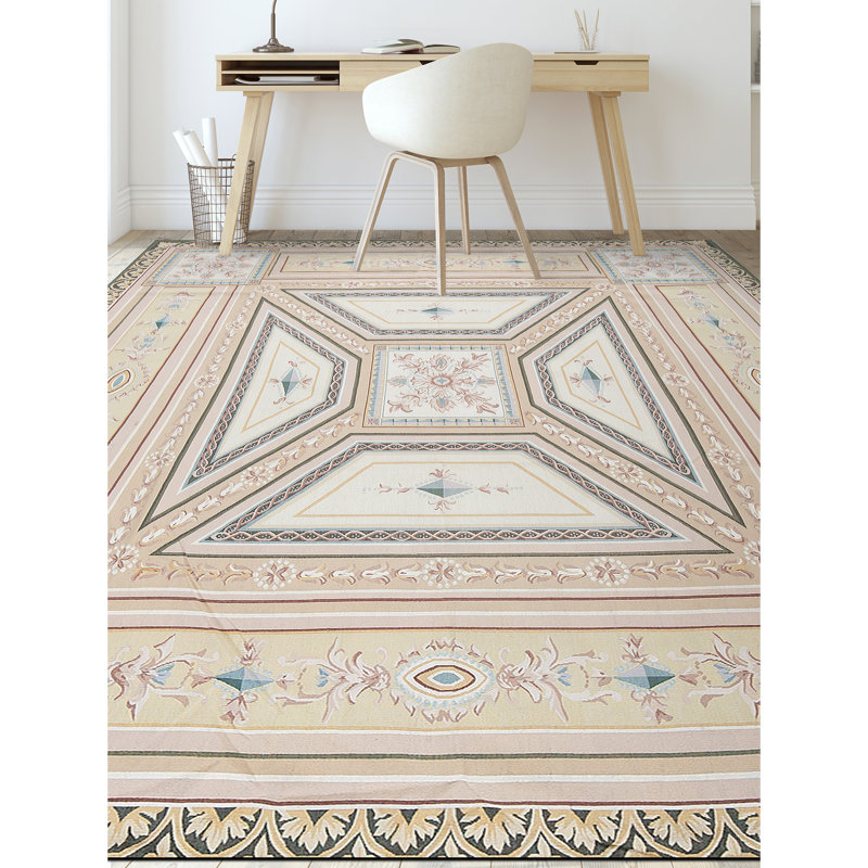 Hand-Knotted High-Quality Beige and Beige Area Rug