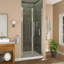 Porte de douche pliante sans cadre en verre trempé, réversible, 86 cm (L) x 183 cm (H), fini chromé-106893269-124845626
