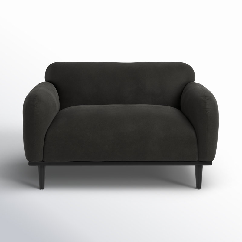 Ameriya 50'' Upholstered Loveseat, Dark Grey 100% Polyester