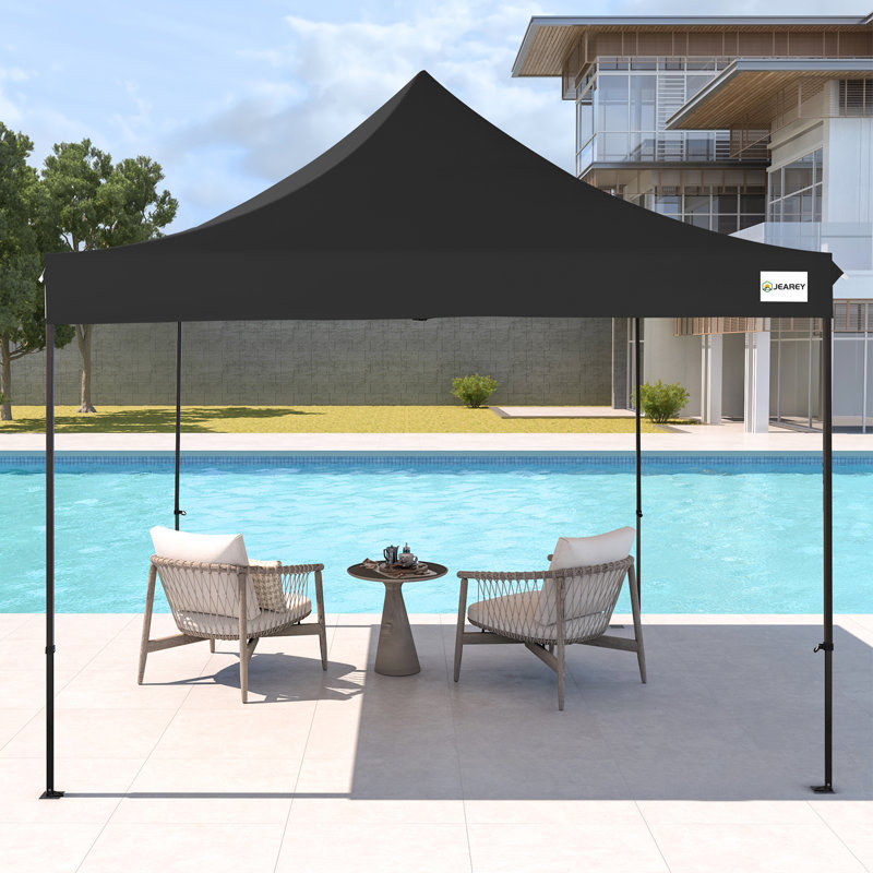 144'' W x 144'' D Steel Pop-Up Canopy, Black