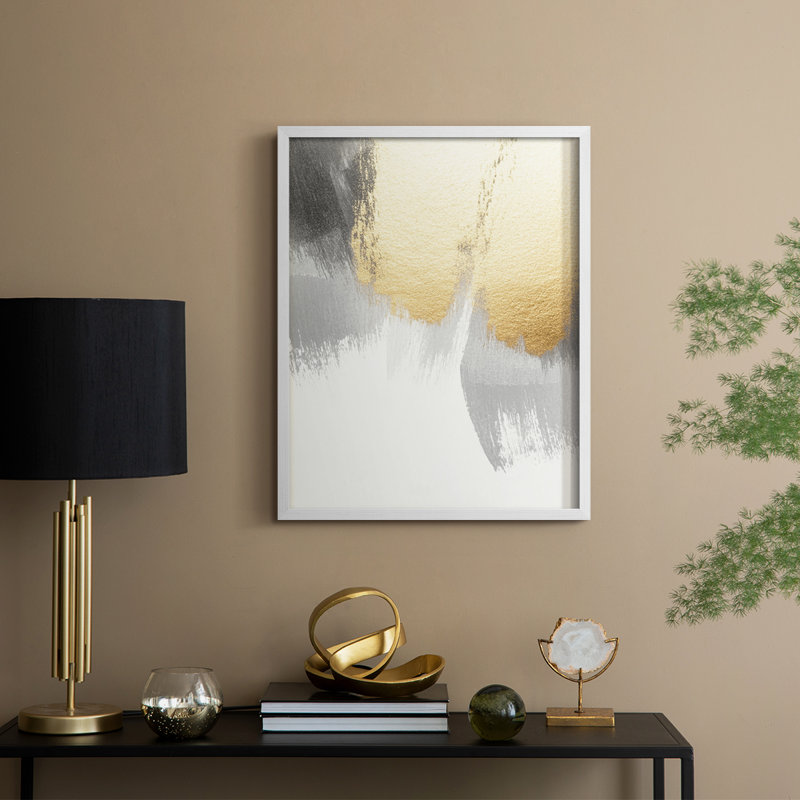 Abstrait, reproduction encadrée CDLI - prêt à être accroché , H 10 po x l 8 po, Blanc