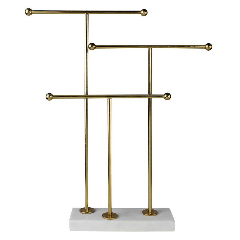 Marble & Brass Jewelry Stand