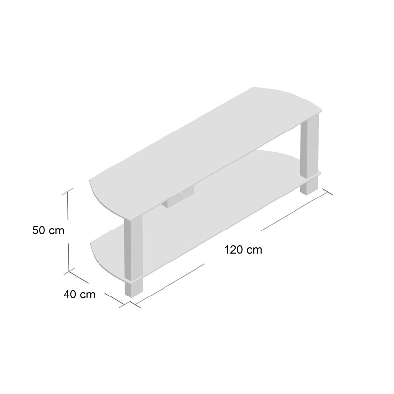 Iota Unfinished TV Stand for TVs up to 50", Oak/Clear