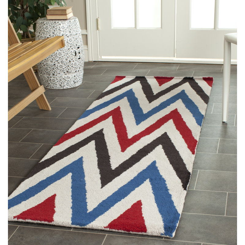 Deedie Hand Tufted Wool Chevron Rug, Runner 2'3" x 7'