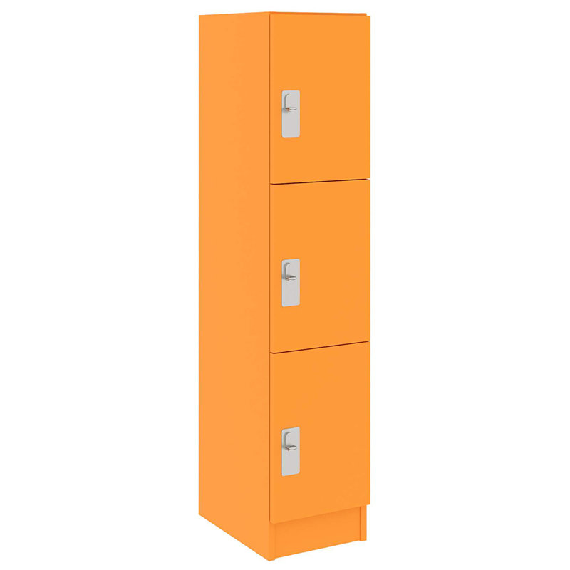 Armoire de salle de classe simple à trois compartiments avec porte, Palmeraie orange