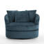 Ultra Plush Faux Rabbit Fur Oversized Swivel Barrel Chair with Three Pillows-277846306