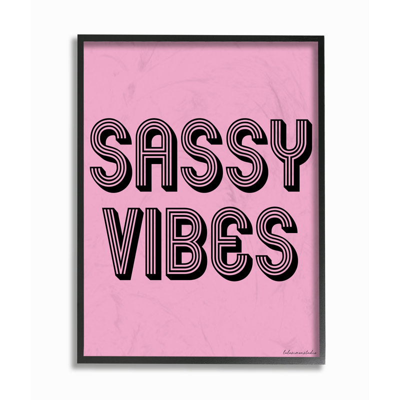 Art mural sur toile rose et noir Sassy Vibes par House of Lulu, H 20 po x l 16 po x P 1,5 po, Giclée encadrée noir minuit