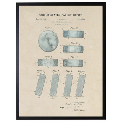 Hockey Puck Patent in Black Frame