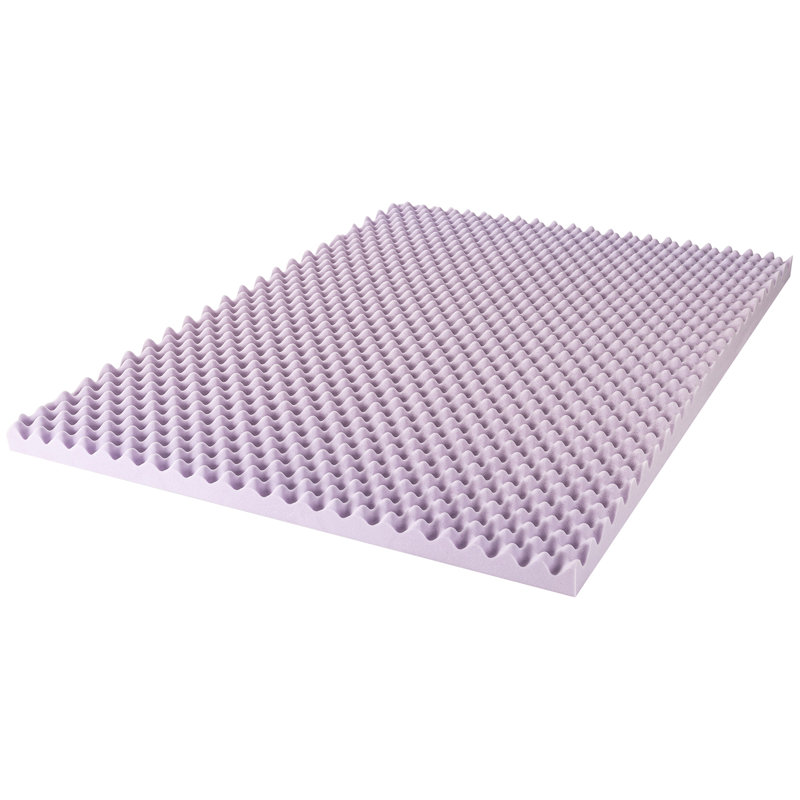 Egg Crate Memory Foam Mattress Topper, Cooling Gel Infused Foam Mattress Topper For Pressure Relief Bed Topper, 2", Queen
