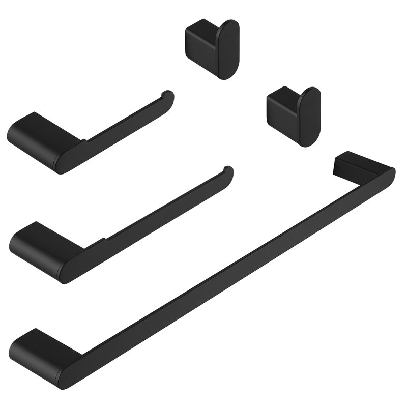 1 5 - Piece Bathroom Hardware Set, Matte Black