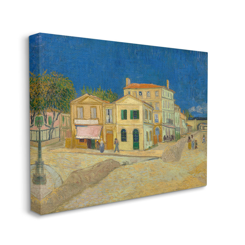 La maison jaune Vinvent van Gogh, peinture classique - peinture sur toile, H 16 po x l 20 po x P 1,5 po, Toile tendue