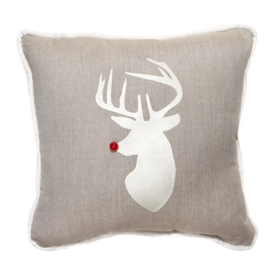 Holiday Pillows Reindeer Sunbrella® Throw Pillow