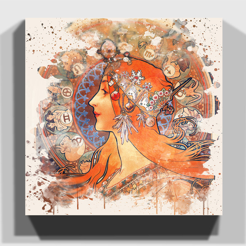 Alphonse Mucha - Wrapped Canvas Print, 50cm H x 50cm W