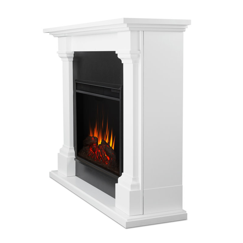 Callaway 63" White Free-Standing Electric Fireplace with Mantel