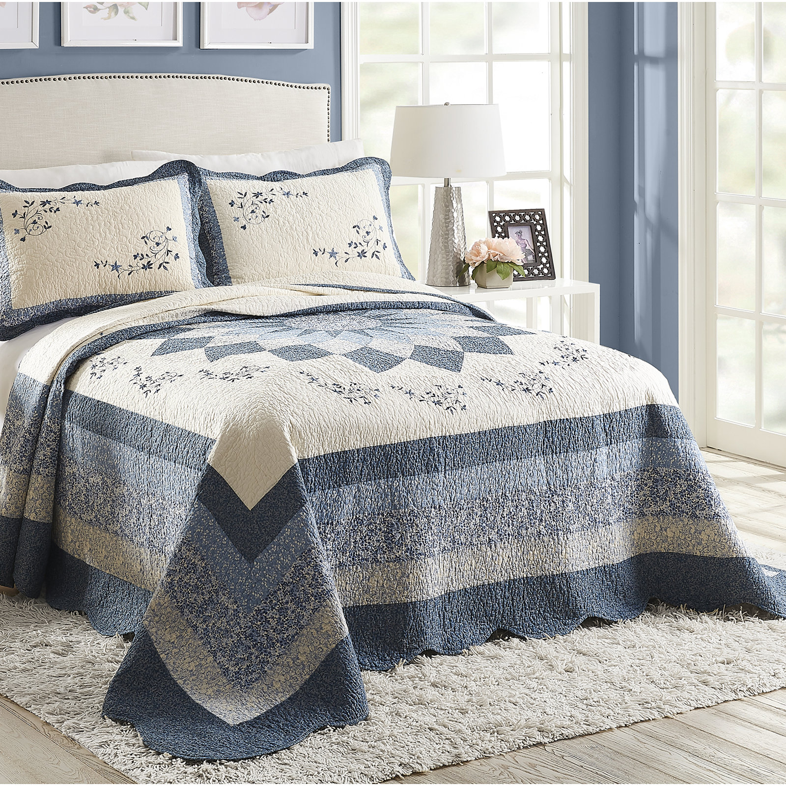 Simona Cotton Coverlet Set, Queen Coverlet