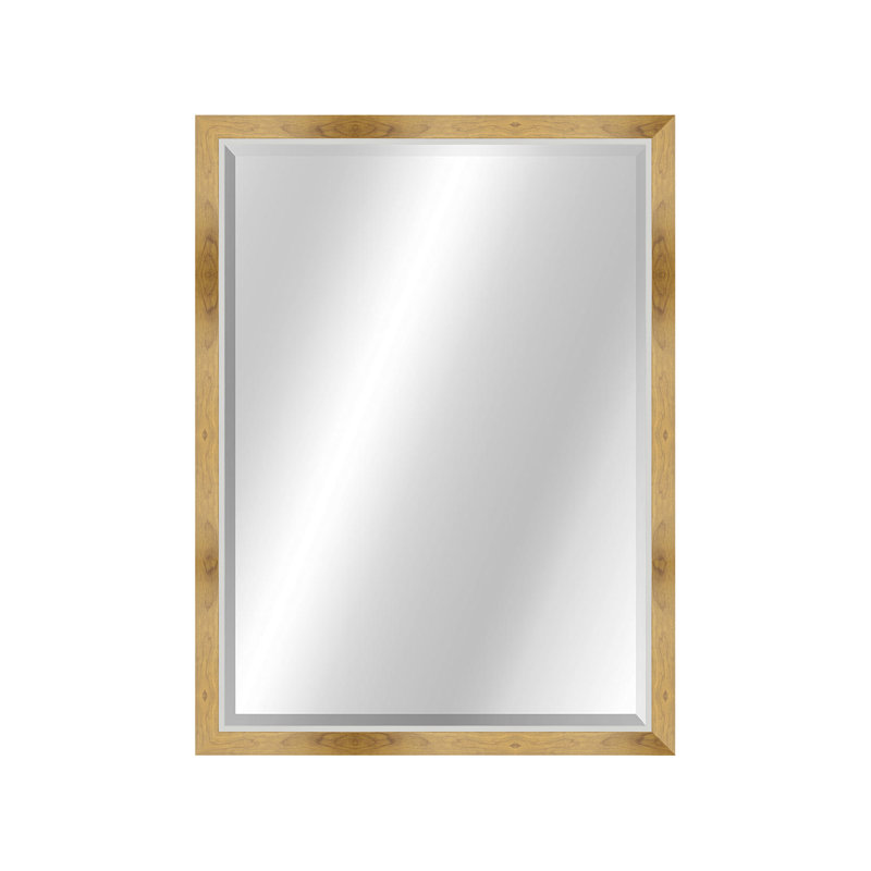 Metropolis II Rectangle Wall Mirror, Natural/Silver, 46.75" x 27.75"