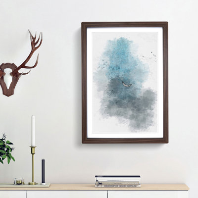 Moon over India in Abstract - Picture Frame Graphic Art Print
