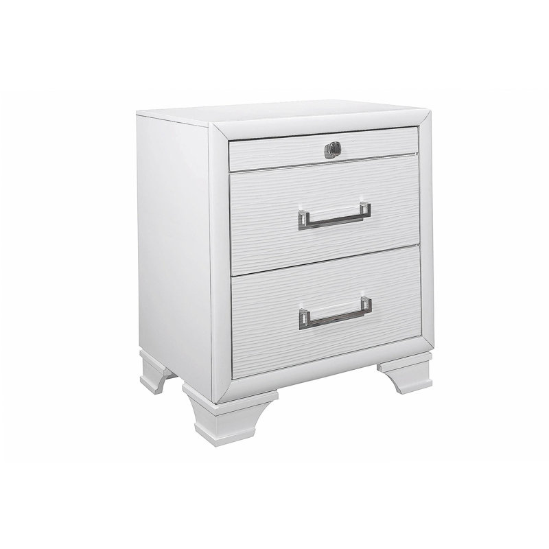 Table de chevet blanche CIVIC, Blanc