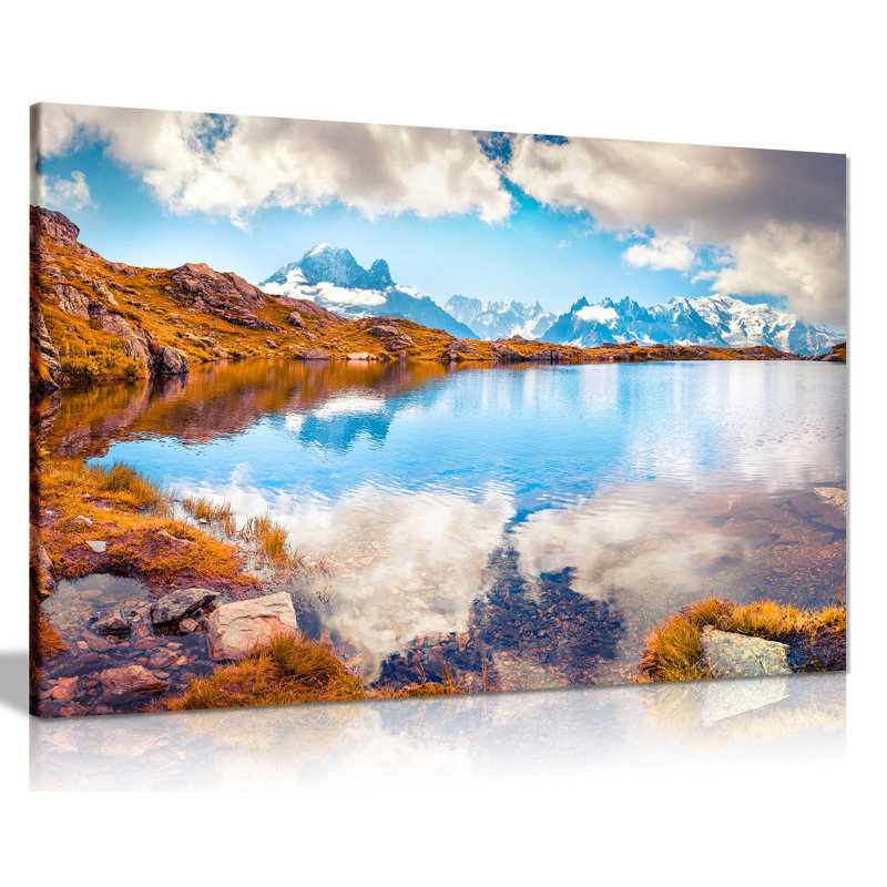 Awesome Lake Glacier Landscape - Wrapped Canvas Print, 41cm H x 61cm W