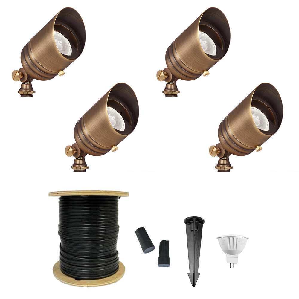 VOLT 20-Watt Bronze Low Voltage Hardwired LED Spot Light Kit in