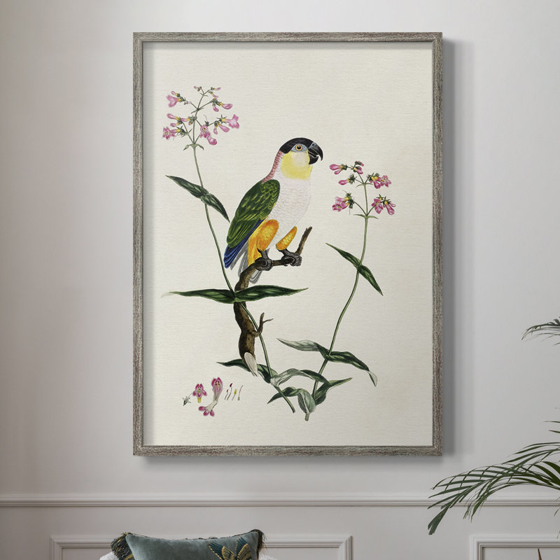 Bird in Habitat IV, reproduction encadrée - bois massif, H 30 po x l 24 po