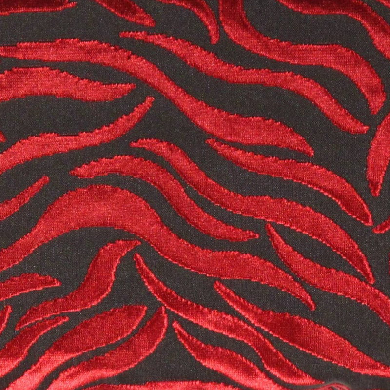 Coussin Tigre, rouge et noir, 16 po x 24 po, Rectangulaire