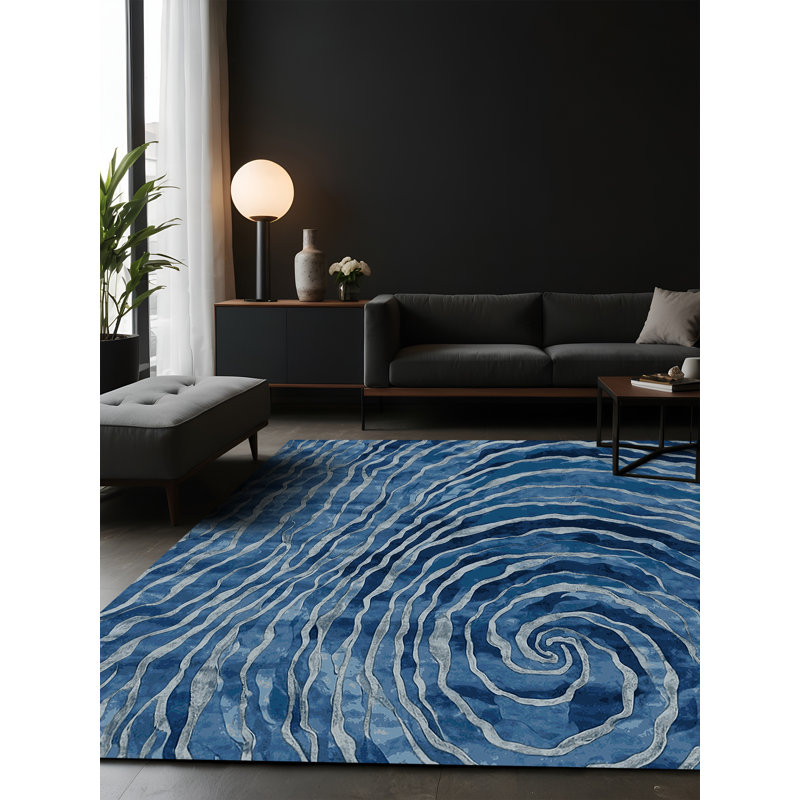 Tapis gris soyeux et moelleux, Carré 7 pi