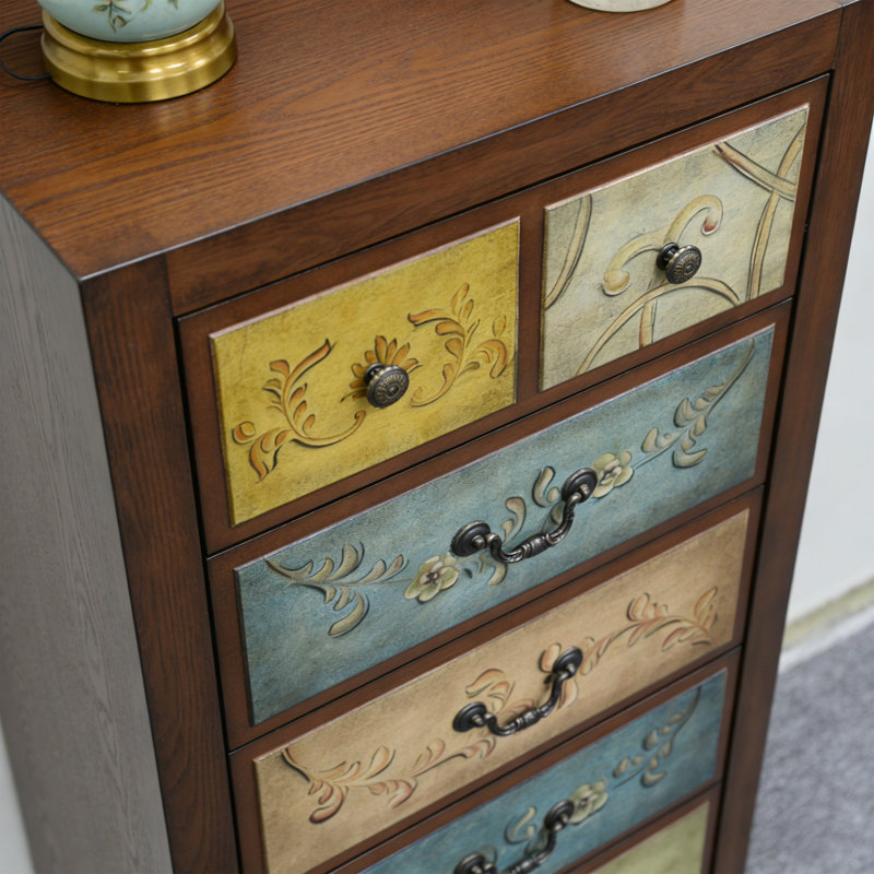 Commode décorative rectangulaire en bois massif