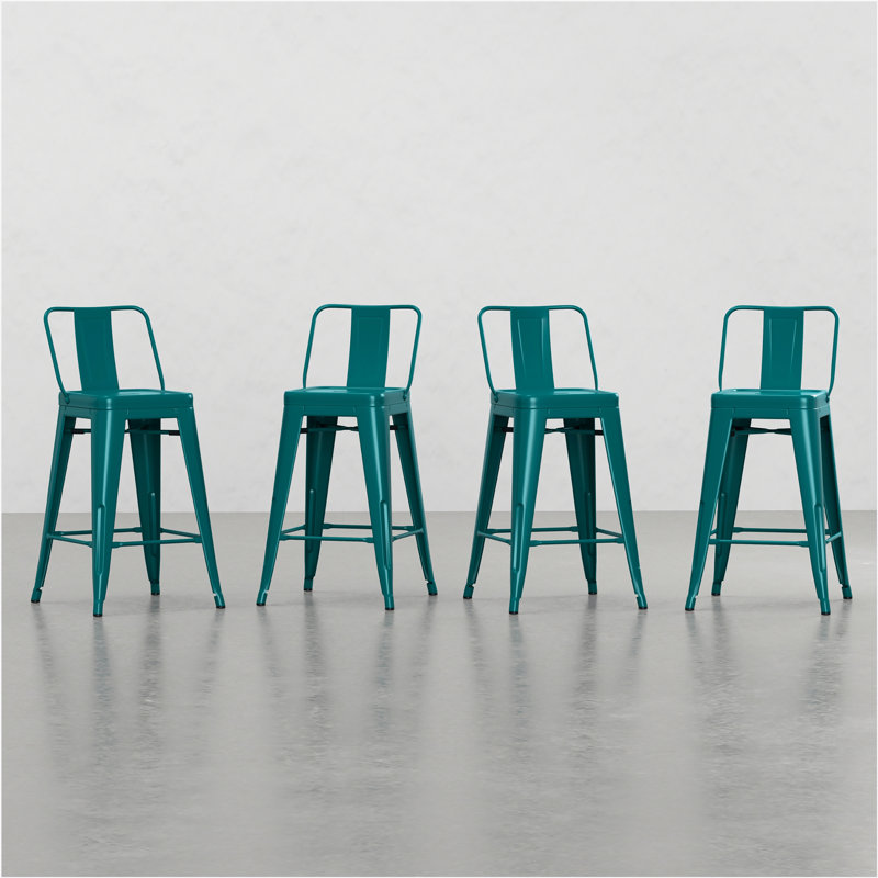 Tabouret à hauteur de comptoir 24 po (ensemble de 4), Bleu sarcelle
