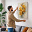 Golden Bloom Arrangement Botanical - Wrapped Canvas-899945585-899945551