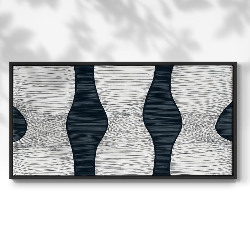 Série abstraite-DCCXIX- Toile tendue avec châssis tendue, prête à être accrochée, Noir, H 21 po x l 41 po