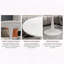 Table basse ronde à effet marbre 27,6 po avec plateau veiné gris foncé et base blanche-1112865285-1112865282