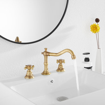Robinet de salle de bain à large entraxe avec bonde