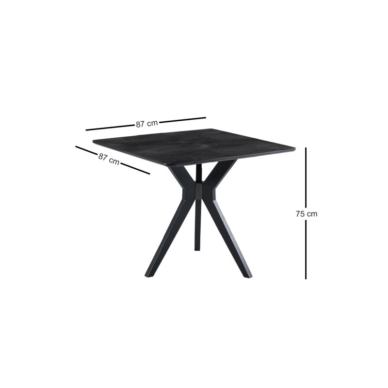 Élégante table de salle à manger noire de 34,3 po x 29,5 po x 34,3 po | 100% panneau de fibres à densité moyenne avec pieds en plastique durable | Supporte jusqu'à 39,7 lb | Parfait pour les salles à manger et les cuisines modernes, design élégant pour un usage quotidien