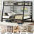 Full Xl Over Queen Metal Bunk Bed For Teens & Adults, Noise-reduced Design With 2 Side Ladders & Under Bed Storage, No Box Spring Needed, Black, Space-saving For Bedrooms & Shared Spaces-79055469