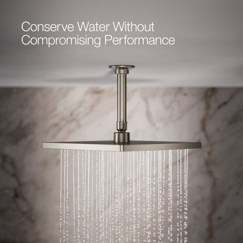 Honesty 10" Single-Function Wall or Ceiling-Mount Square Rainhead, Square Rain Showerhead 2.5 GPM, Vibrant Brushed Nickel