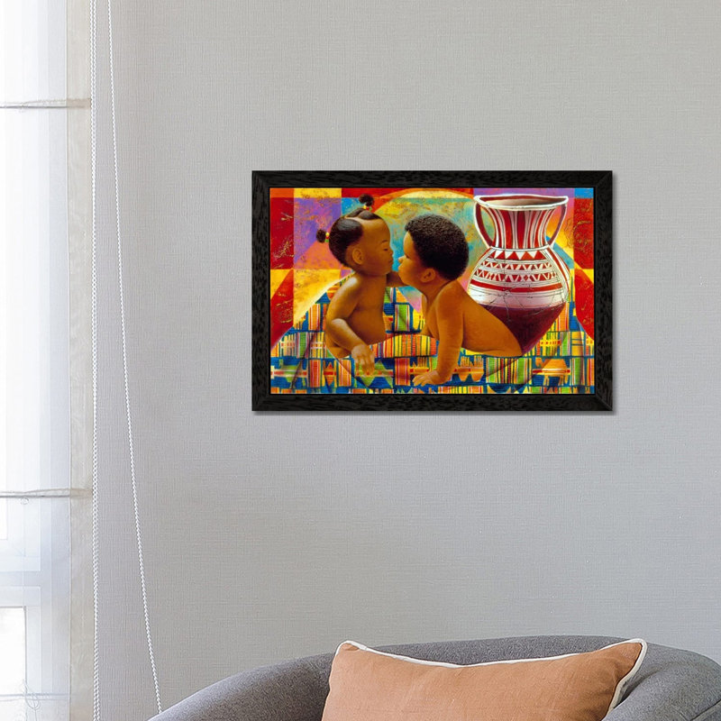Treasures Of Africa by Keith Mallett - Print on Canvas, Black Framed, 101.6 cm H x 66.04 cm W
