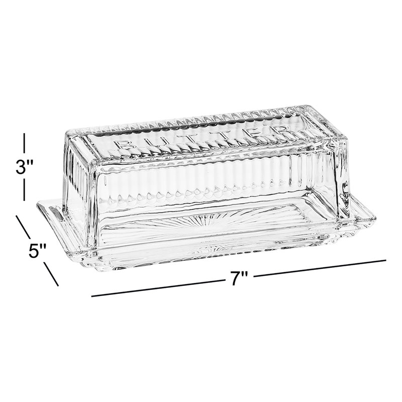 House Of Hampton Hinesville Glass Butter Dish