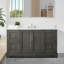 Ensemble de meuble-lavabo autoportant 60 po avec plateau en marbre d'ingénierie Twicken-1726290676