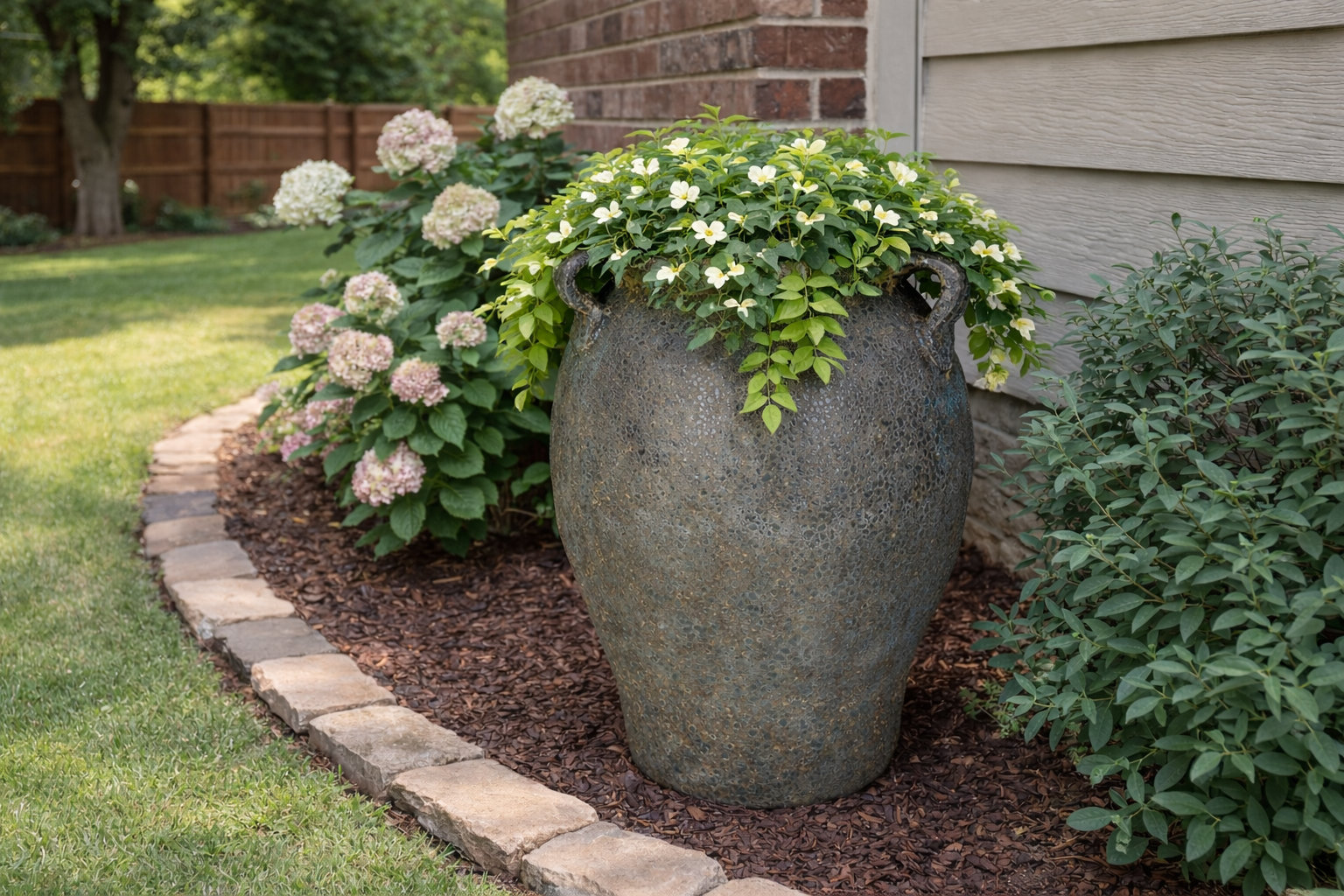 Ceramic Pot Planter, 28" H x 18" W x 18" D