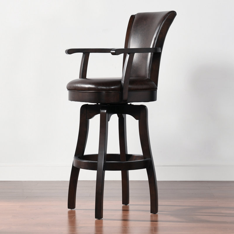 Tabouret de bar et de comptoir Meola, Tabouret de comptoir (hauteur de siège de 27 po), Brun rétro
