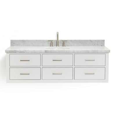 Meuble-lavabo simple 60,25 po avec plateau en quartz Macmullin