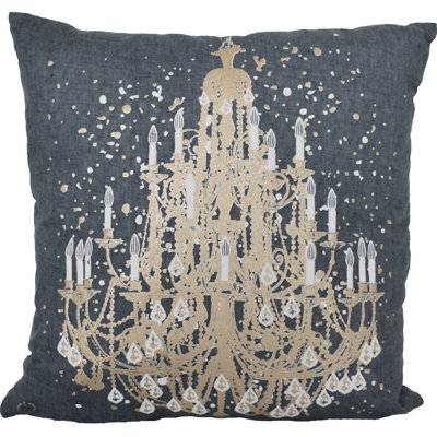 Coussin décoratif en polyester 18 po x 18 po à fermeture à glissière abstraite gris et blanc
